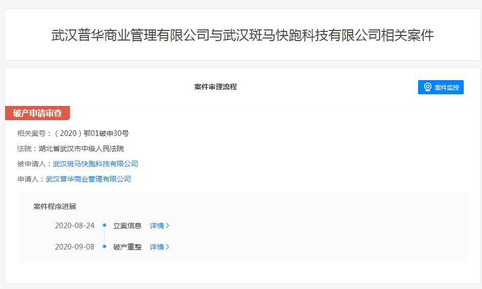 斑馬快跑破產(chǎn)重整申請(qǐng)獲法院受理 創(chuàng)始人李佳已被限制高消費(fèi)
