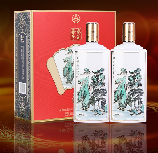 一杯美酒帶你走進(jìn)中國福：五糧液股份52度春夏秋冬福酒禮盒雙支裝