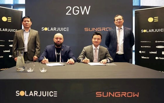 陽光電源與澳洲知名分銷商簽署2GW光伏和儲能設備供貨協議