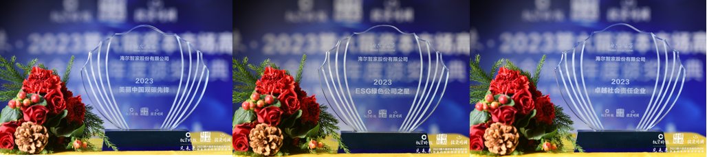 行業評級最高后，海爾智家再獲三項ESG獎