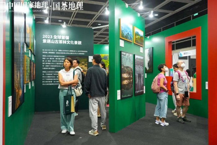 　　游客觀看”景邁山古茶林文化景觀“專區(qū)