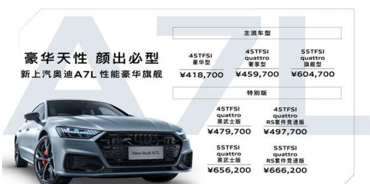 41.87萬元起售！全新上汽奧迪A7L攜7款車型配置正式上市