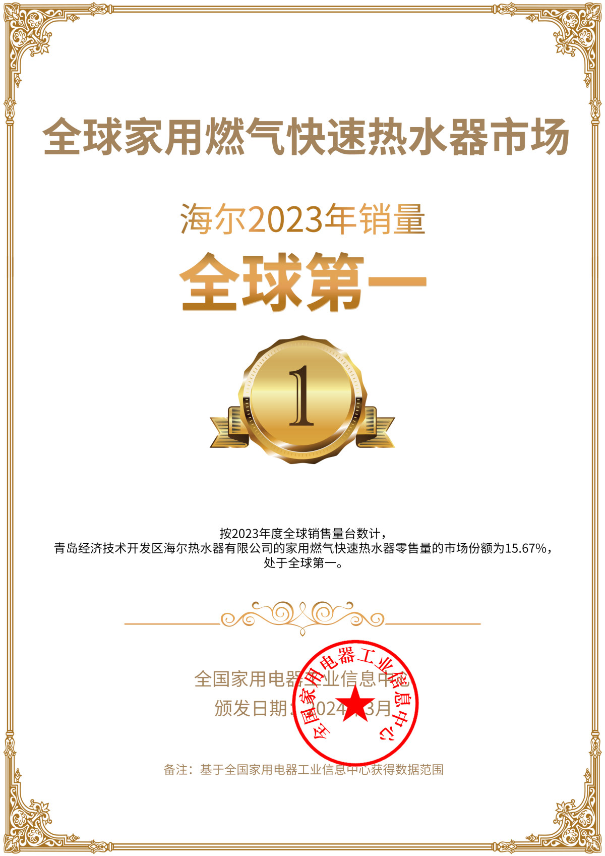 三年三冠！海爾燃氣熱水器持續收獲全球用戶認可