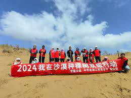 五一期間，碳達(dá)峰工作領(lǐng)導(dǎo)小組攜手千余名干部職工齊為沙漠“穿新衣”