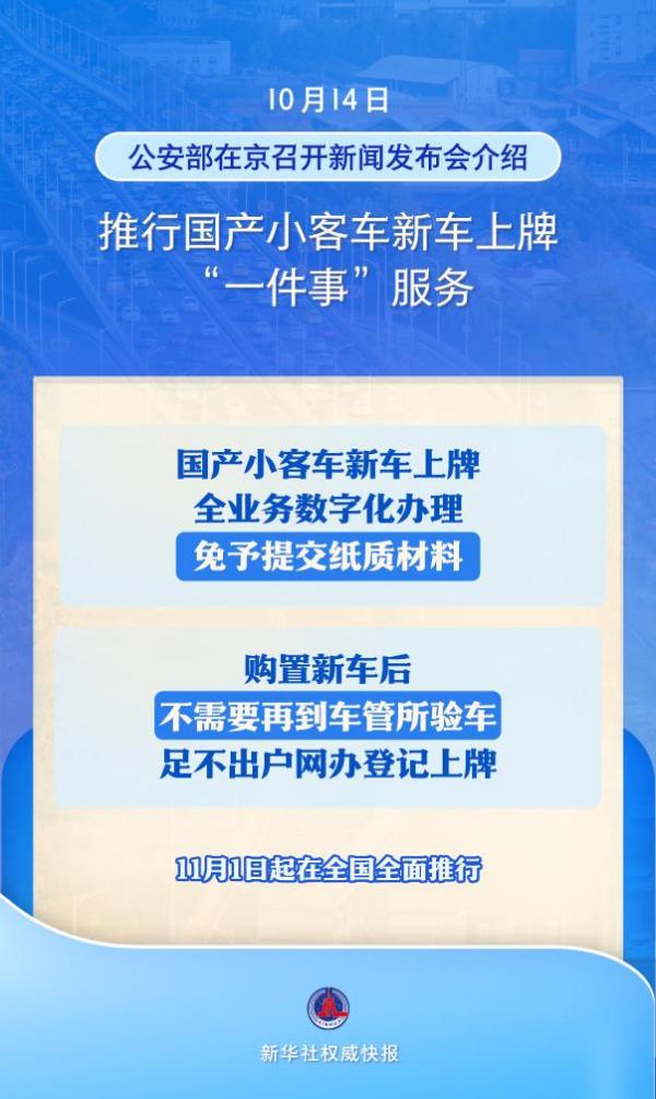 國產小客車新車上牌不用再跑車管所