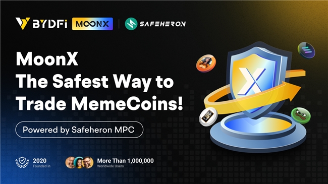 BYDFi攜手Safeheron即將推出MoonX  打造Meme交易最安全陣地