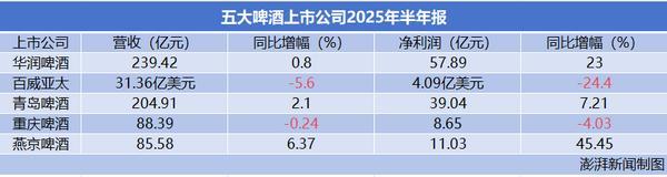 五大啤酒巨頭上半年業績分化：中高端產品支撐業績，推新跨界動作多，發力非現飲渠道